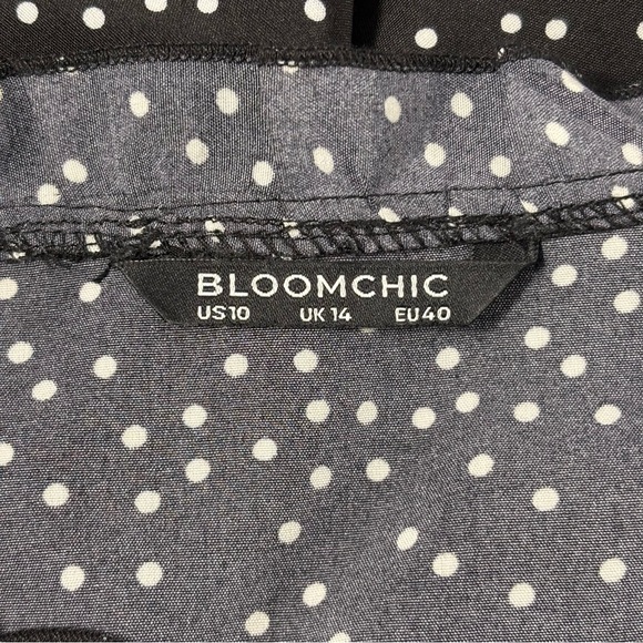 BloomChic Black and White Polka Dot Midi Dress - Picture 2 of 5